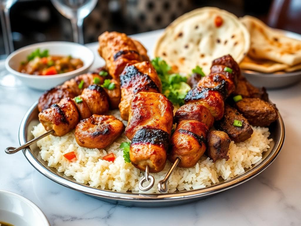 Delicious halal kebabs